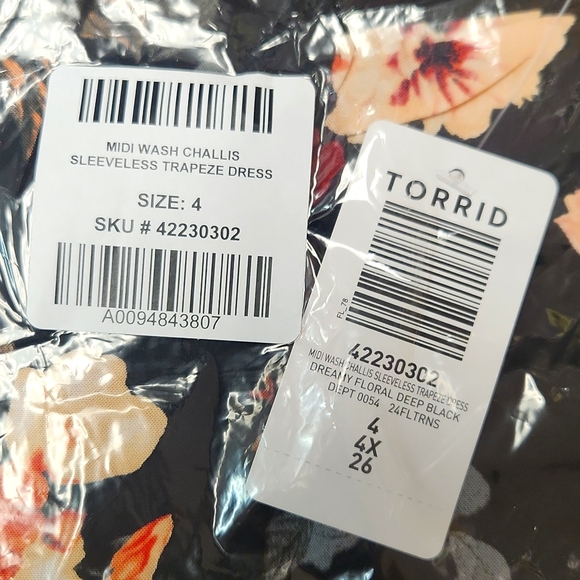 ❤️NWT VINTAGE TORRID MIDI TRAPEZE POCKETS DRESS - SLEEVELESS FLORAL - PLUS SIZE - Picture 13 of 13